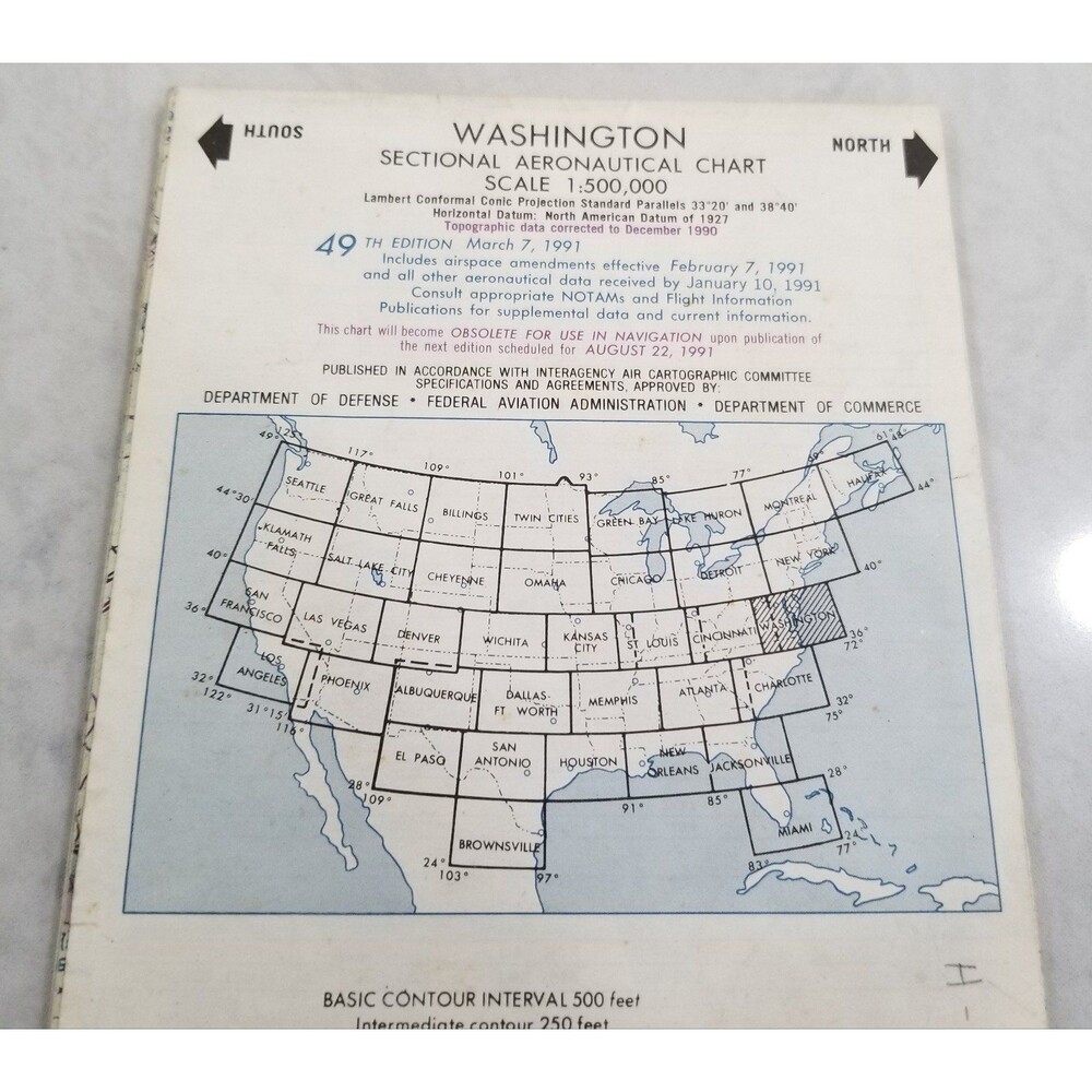 Washington sectional aeronautical chart 1991